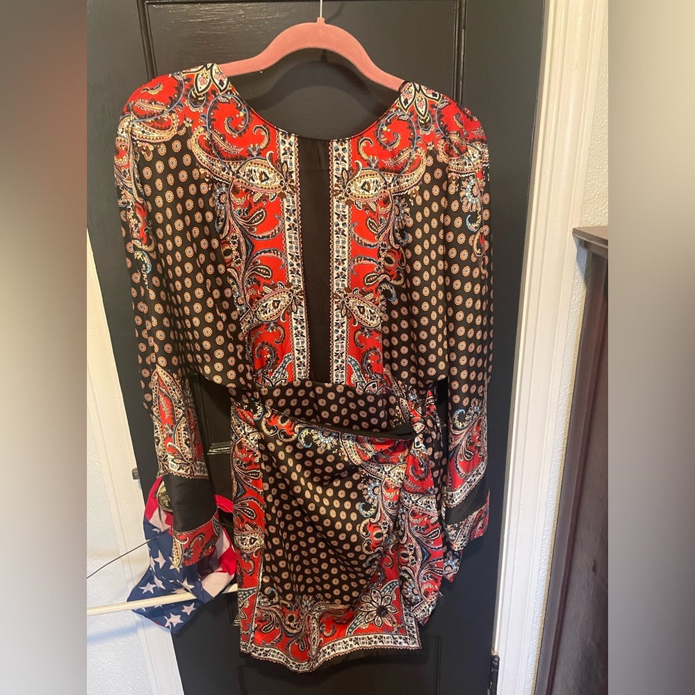 Zara printed mini dress